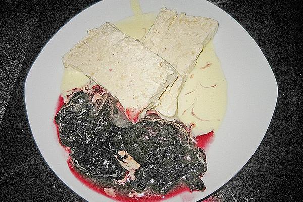 Marzipan – Cinnamon Parfait with Red Wine Plums