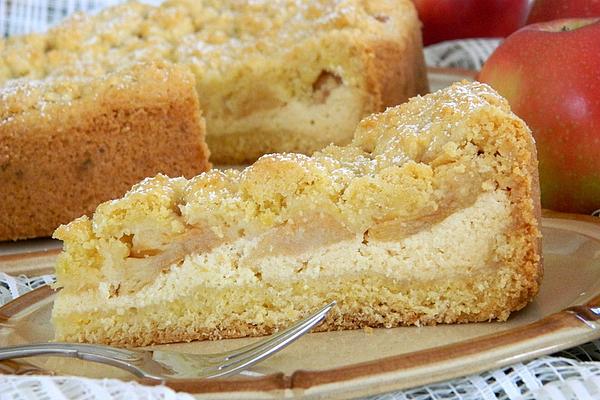 Marzipan Quark Cake with Apples and Sprinkles