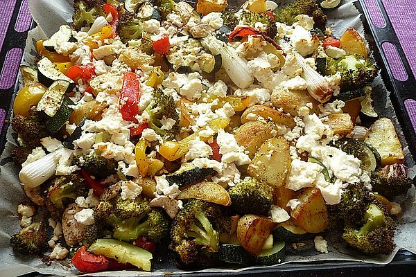 Mediterranean Oven Vegetables with Feta Cheese