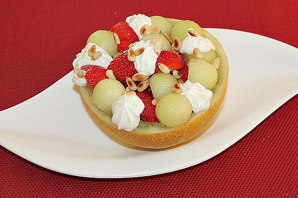 Melon Stuffed with Strawberry and Melon Salad