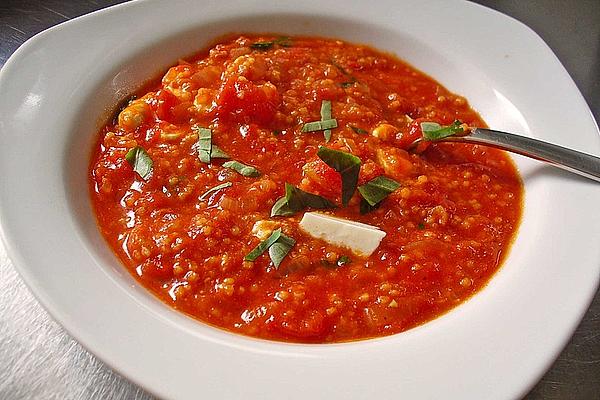 Merlin`s World-class Rustic Tomato Cream Soup À La Provence with Croutons