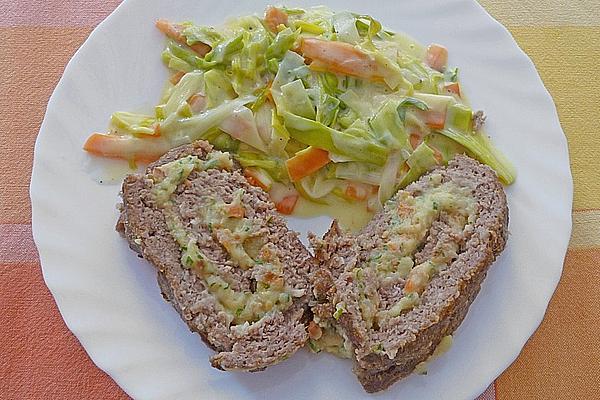 Mince Potato Roll with Cream Vegetables