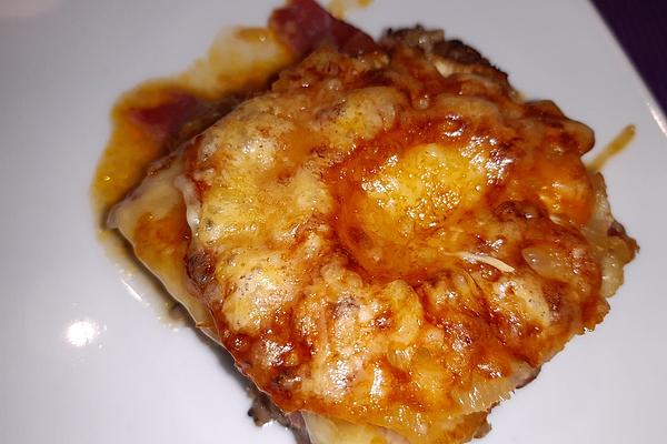 Minced Meat from Tray with Pineapple and Bacon