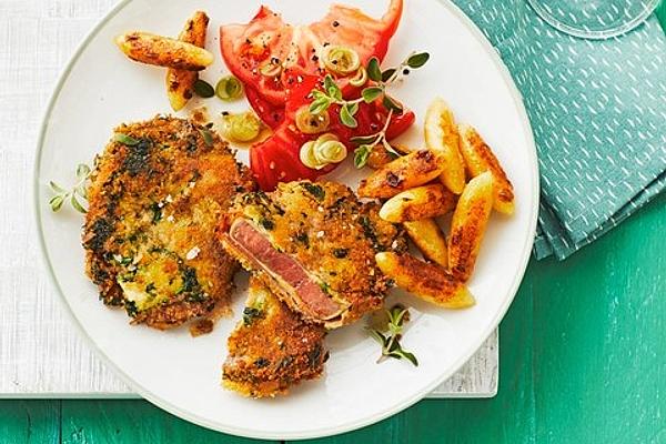 Minute Steaks in Herbal Zucchini Coating According To Isa