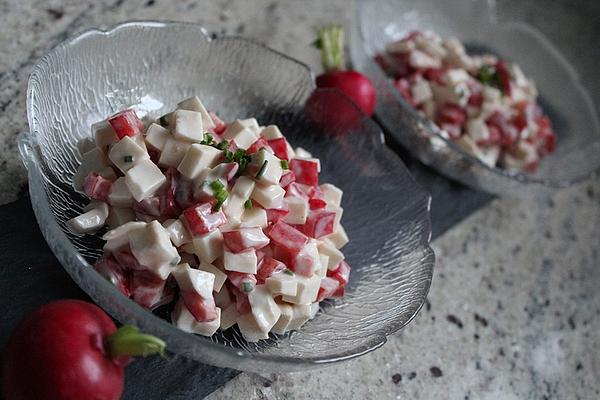 Mozzarella and Bell Pepper Salad with Yogurt Dressing