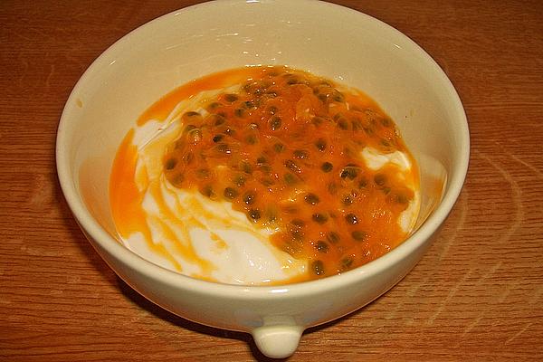 Muesli with Passion Fruit and Natural Yogurt