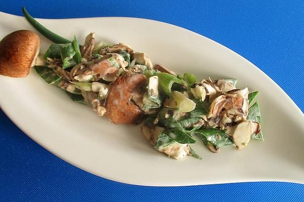 Mushroom Salad with Spring Onions