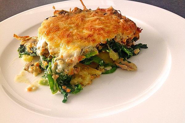 Mushroom, Spinach and Potato Casserole
