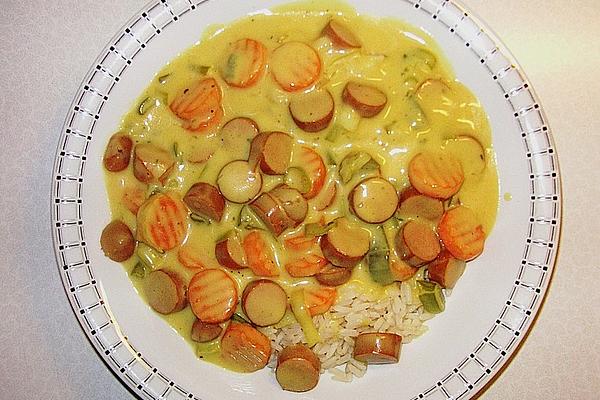 Mustard Strips with Sausages