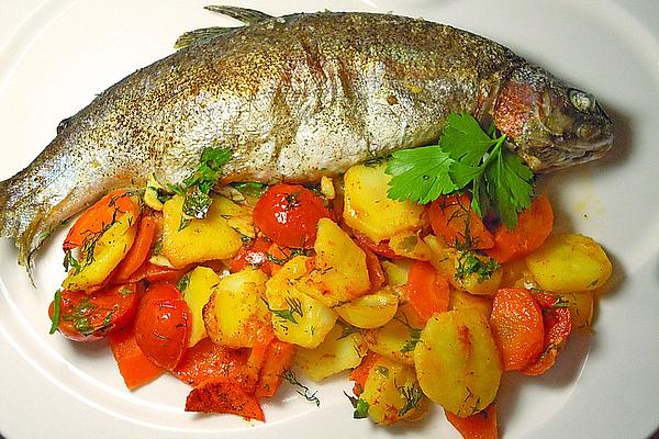 My Quick Trout in Vegetable Bed