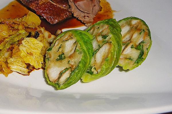 NeriZ.s Pretzel Dumplings Wrapped in Savoy Cabbage