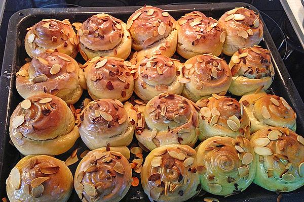 New Year`s Made from Yeast Dough