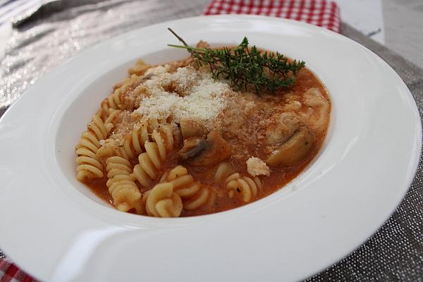 One Pot Pasta with Pork Goulash and Basil Sauce