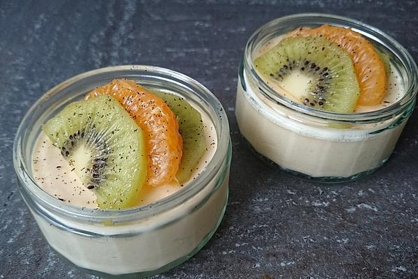 Orange Mousse with Tangerines and Kiwi