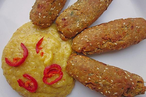 Oriental Cutlets with Peach Dip