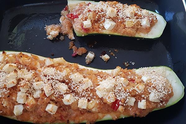 Oriental Stuffed Zucchini