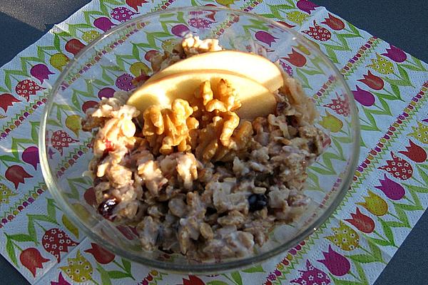 Overnight Oats Apple-walnut-cranberry with Rice-coconut Milk