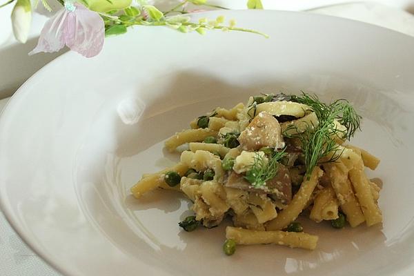 Oyster Mushroom Pea Pasta Pan