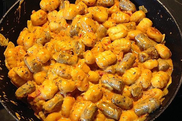 Pan-fried Gnocchi Vegetables with Sausages