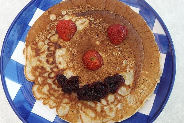 Pancakes with Quail Eggs and Blueberries