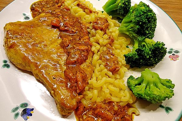 Paprika – Cream – Schnitzel with Pumpkin Seed Oil