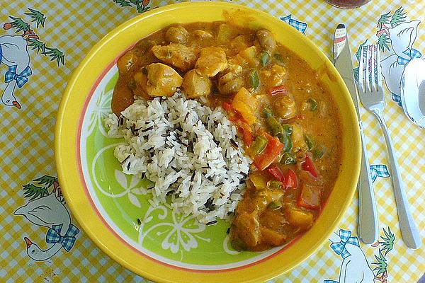 Paprika – Cream – Sliced ​​turkey with Rice