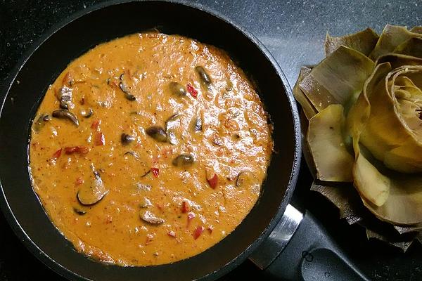 Paprika Mushroom Sauce As Dip for Artichokes