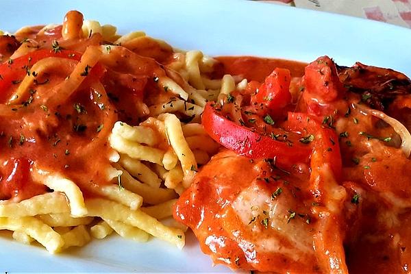 Paprika Schnitzel with Strong Paprika Sauce