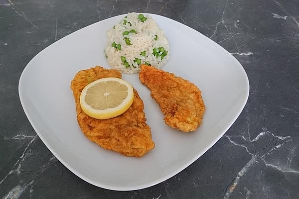 Parisian Schnitzel with Vegetable Rice