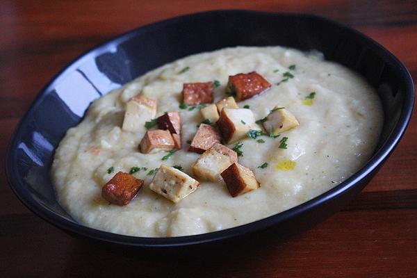 Parsnip Soup with Smoked Tofu