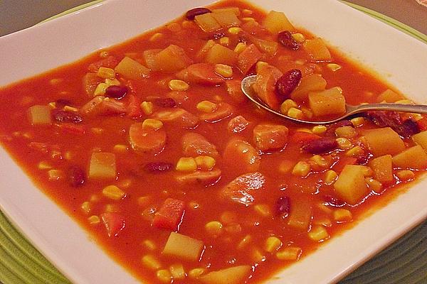 Party Soup with Ham Cubes