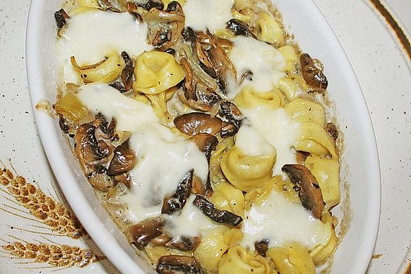 Pasta Au Gratin in Basil – Mushroom Cream
