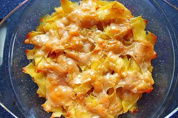 Pasta Bake with Meat Sausage and Carrots