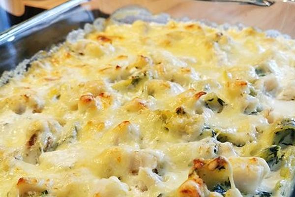Pasta Bake with Spinach and Salmon