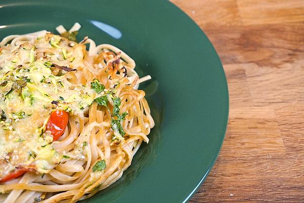 Pasta Bake with Zucchini Cheese Crust