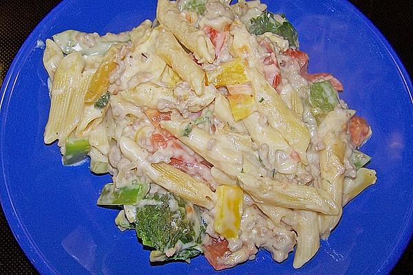 Pasta Gratin Three Colors with Meat