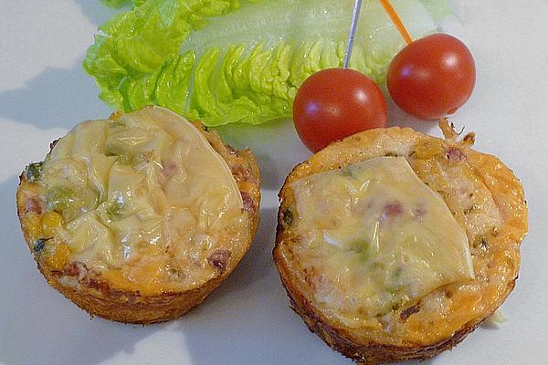 Pasta – Ham – Muffins with Vegetables