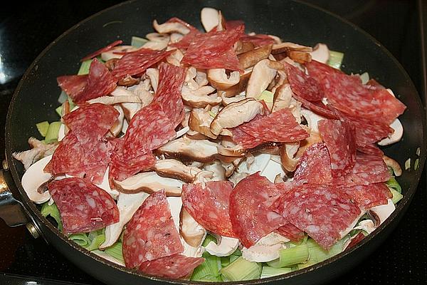 Pasta with Mushrooms and Salami