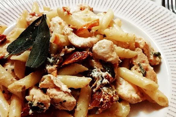 Pasta with Sage, Sundried Tomatoes and Feta