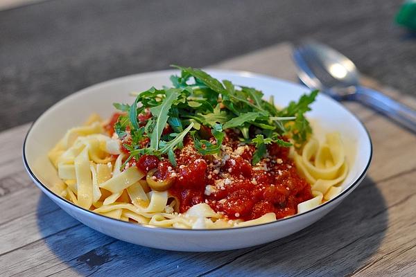 Pasta with Tomatoes, Olives and Capers