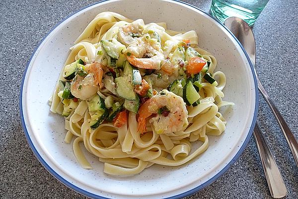 Pasta with Zucchini Shrimp Sauce