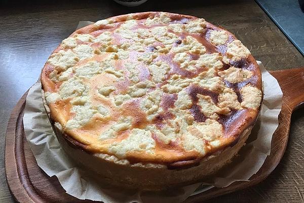 Peach Quark Crumble Cake