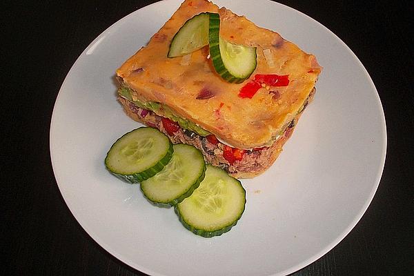 Peruvian Mashed Potatoes Filled with Tuna, Avocado and Egg