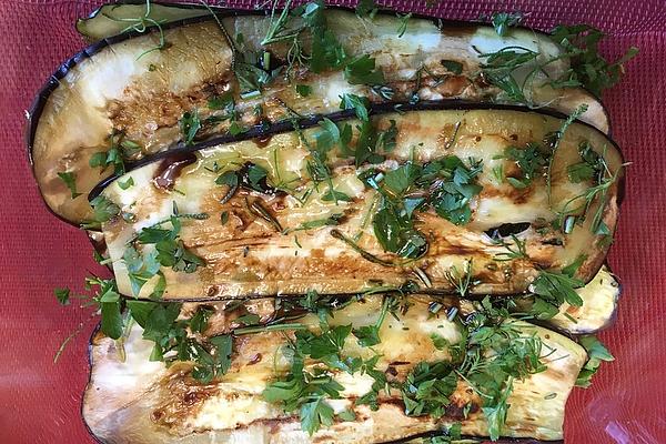 Pickled Eggplants in Parsley, Basil and Garlic