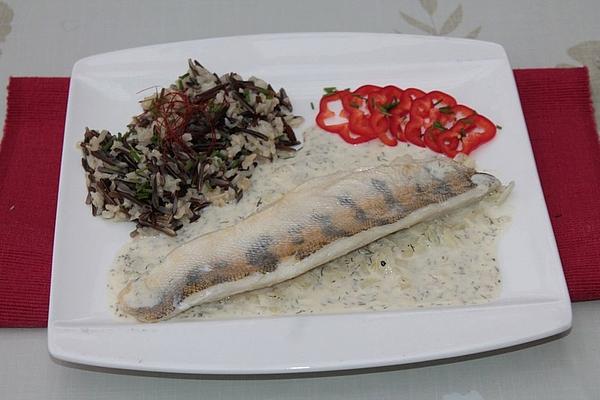 Pikeperch Fillet in Lemon-dill-cream-mustard Sauce