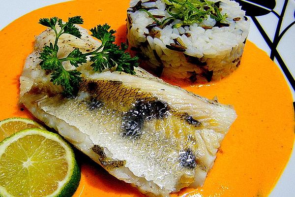 Pikeperch Fillet on Paprika Foam