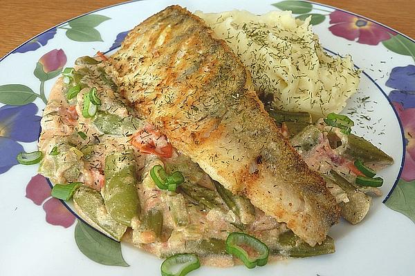 Pikeperch Fillet on Snow Peas