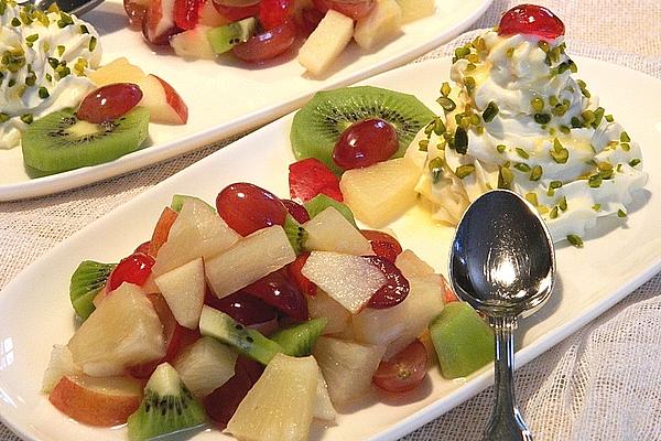 Pineapple Salad with Eggnog Cream