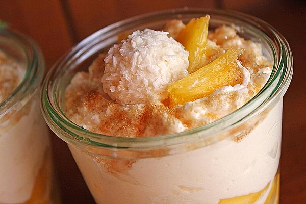 Pineapple Salad with `Raffaello` Cream