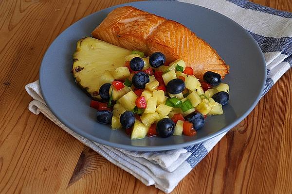 Pineapple Salsa with Peppers and Blueberries